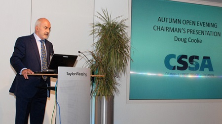 CSSA CHairman Doug Cooke announced the launch of the CSSA Awards at the organisation’s Autumn Evening, held at Taylor Wessing’s headquarters in the City of London.